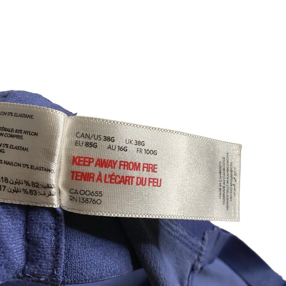 Deesse Lingerie Women's Blue Polka Dot Wireless Bra - Picture 7 of 7